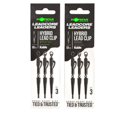 KORDA KABLE LEADCORE LEADER HYBRID LEAD CLIP 50CM