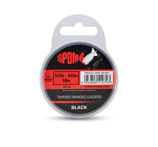 SPOMB | TAPERED BRAIDED LEADERS - BLACK